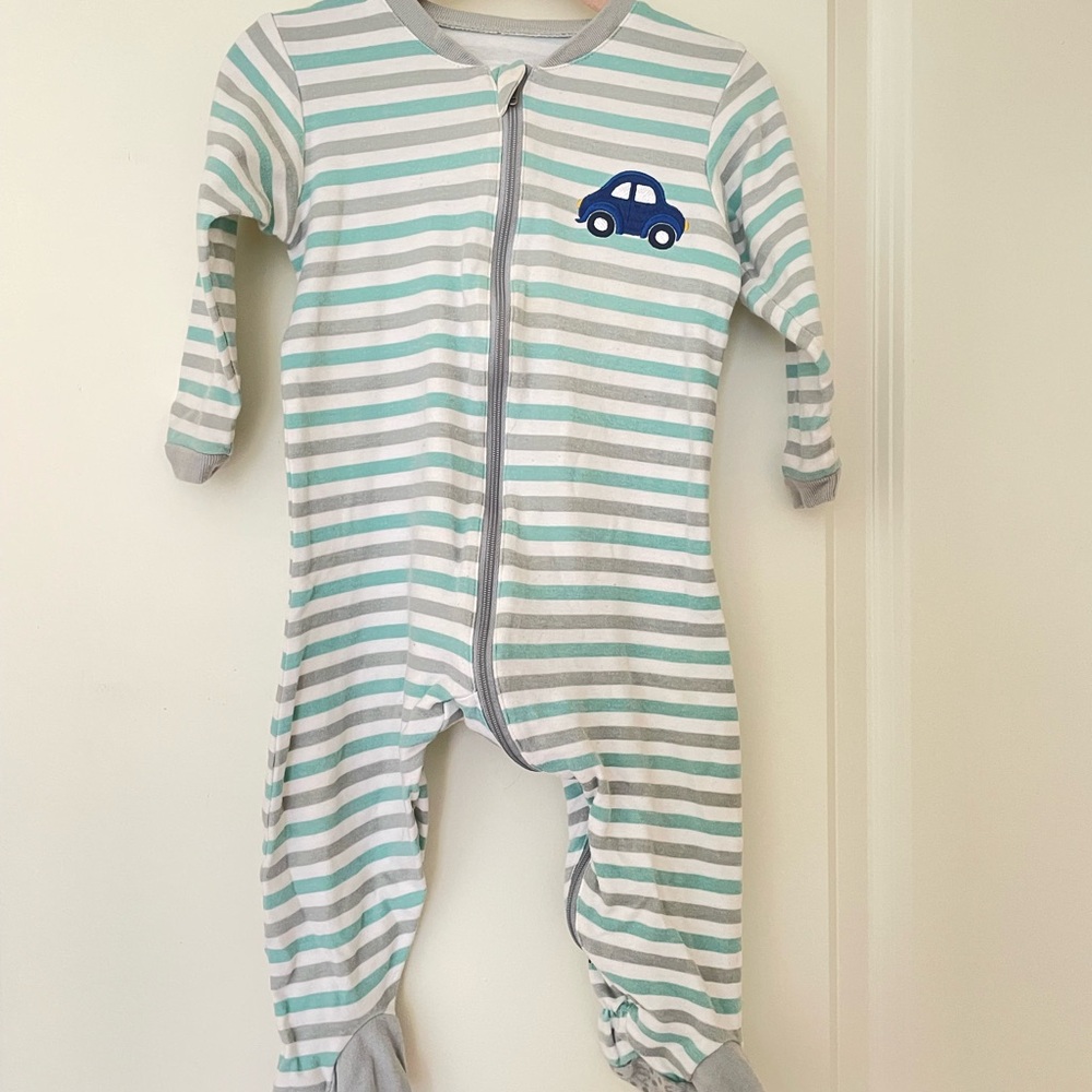 5/$30♥️Tuffy-Striped Blue and White Kids One Piece